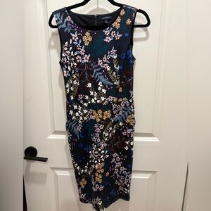 Lands' End Floral Midi Dress - Black and Multicolor with Pockets 🥀